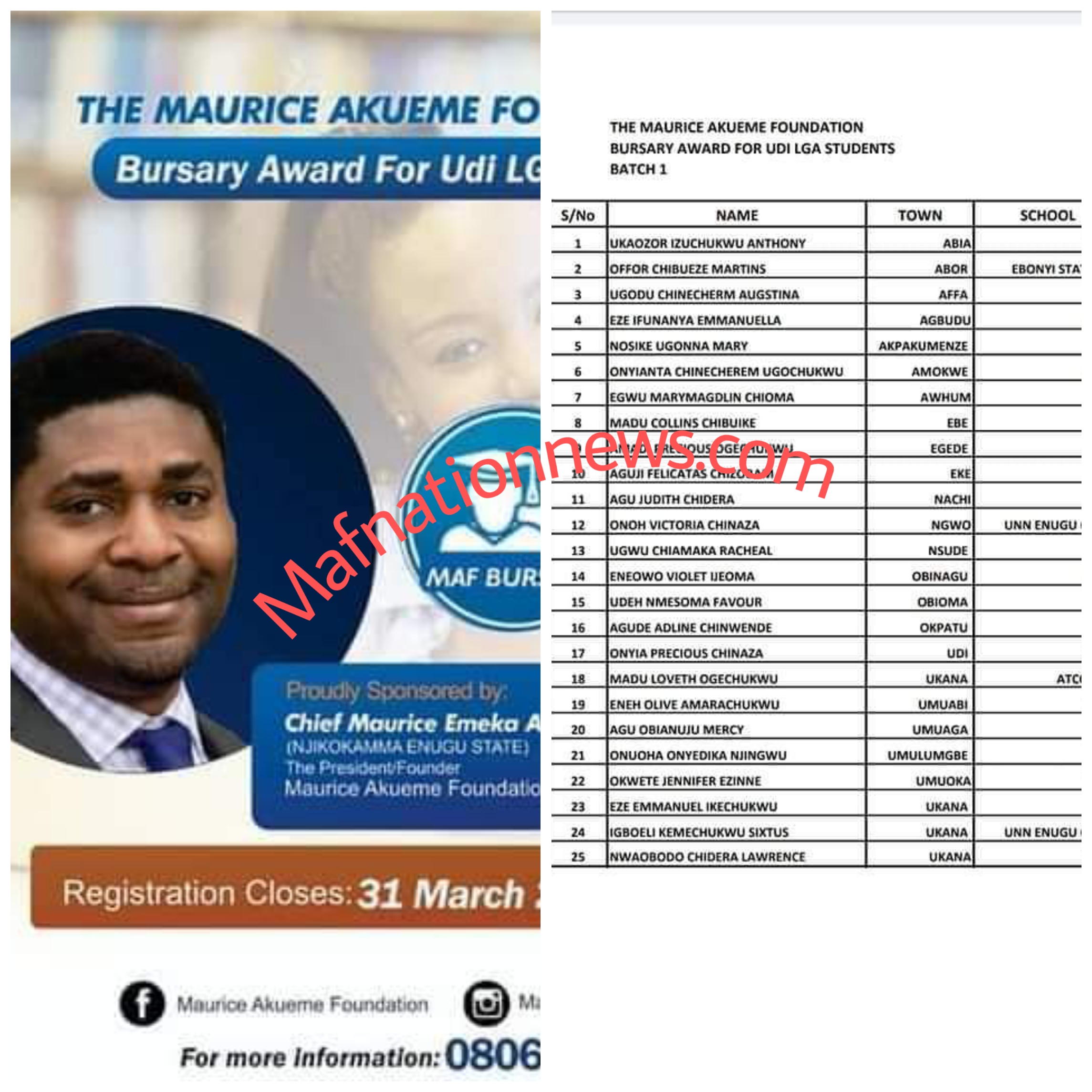 Akueme Disburses Bursary Funds To First Batch of 100 Students of Udi Local Government Origin in His Normal Support to Governor Ugwuanyi on Student Welfare