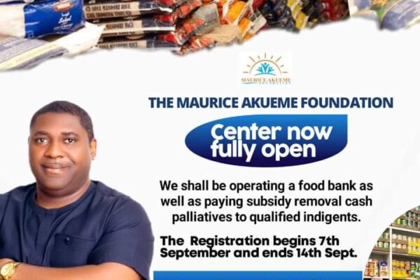 Fuel Subsidy: Maurice Akueme Foundation To Support Indigents With Palliatives